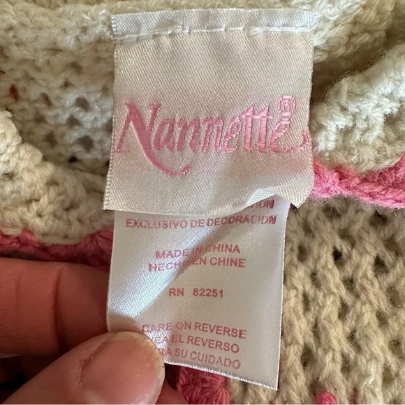 Nannette Very vintage girls size 24 medium crochet cardigan - Picture 4 of 5